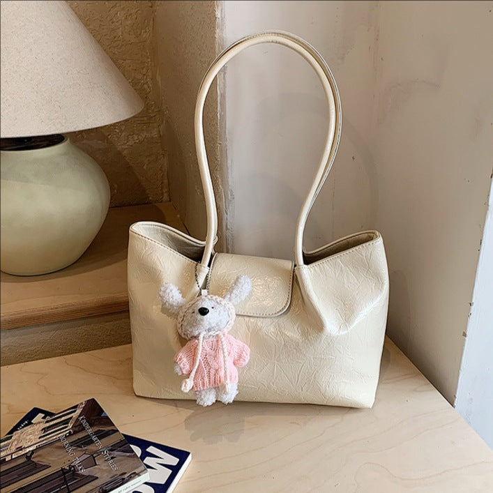 Women's Oil Wax Leather Korean Large Capacity Exquisite Fashion Women's Shoulder Bag