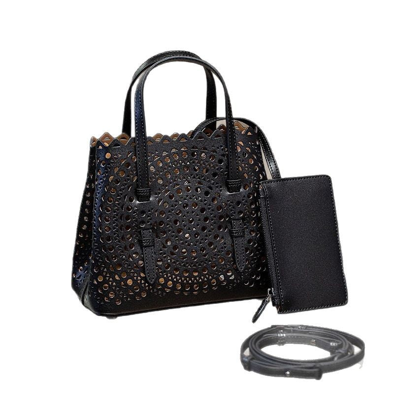 French Minority Top Layer Cattlehide Leather Women's Shoulder Bag