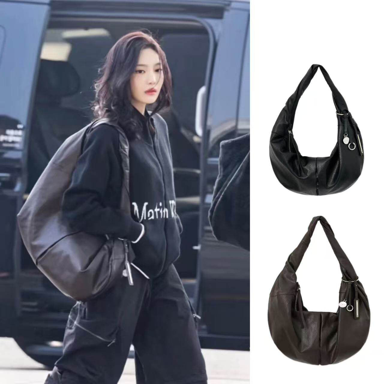 Kosong Croissant Ning Retro Wind Large Women's Shoulder Bag