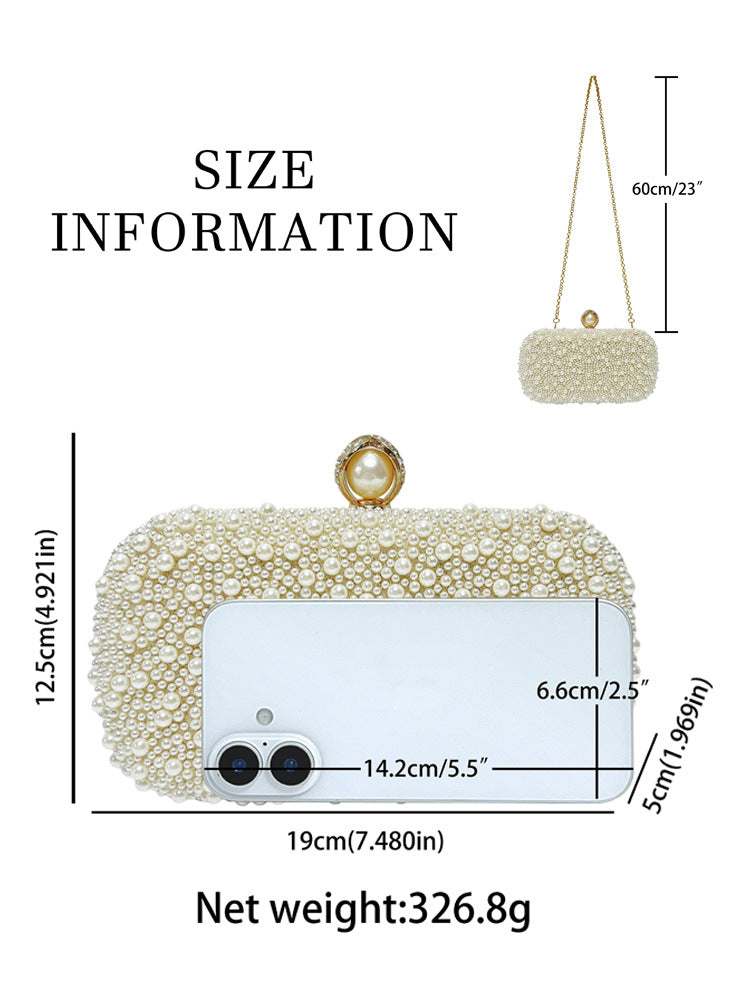 Women's Fashion Pearl Clutch Chain Light Luxury Handbags
