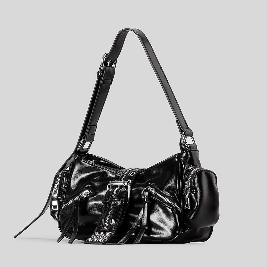 Style Hot Locomotive Rivet Unique Underarm Soft Leather Women's Shoulder Bag