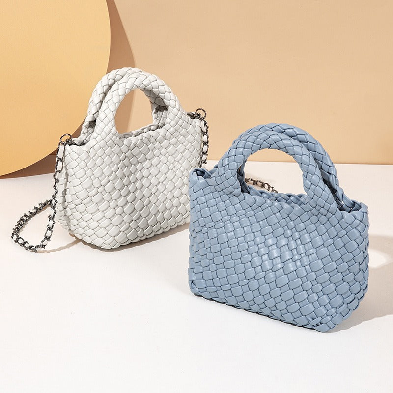 Hand-woven Leather Fashion Vegetable Basket Son Mother Women's Messenger Bag