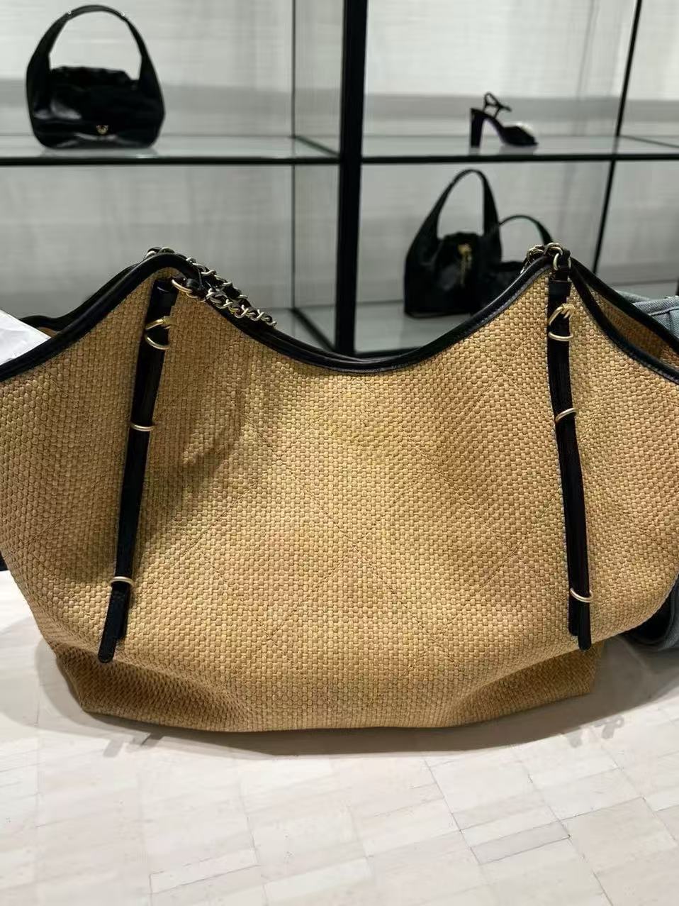 Food Basket Large Size Color Contrast Patchwork Shoulder Bags