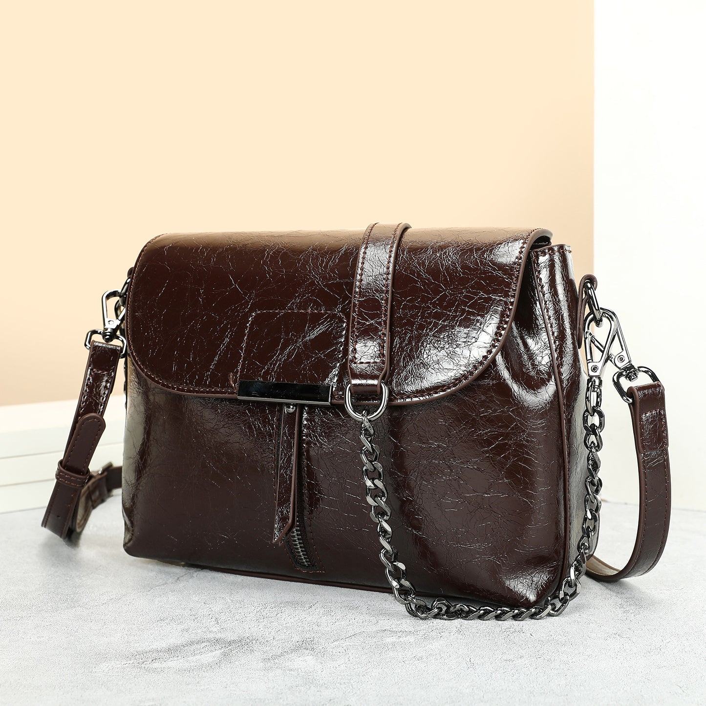 Wild Berry Genuine Leather For Large Capacity High Sense Bucket Bags
