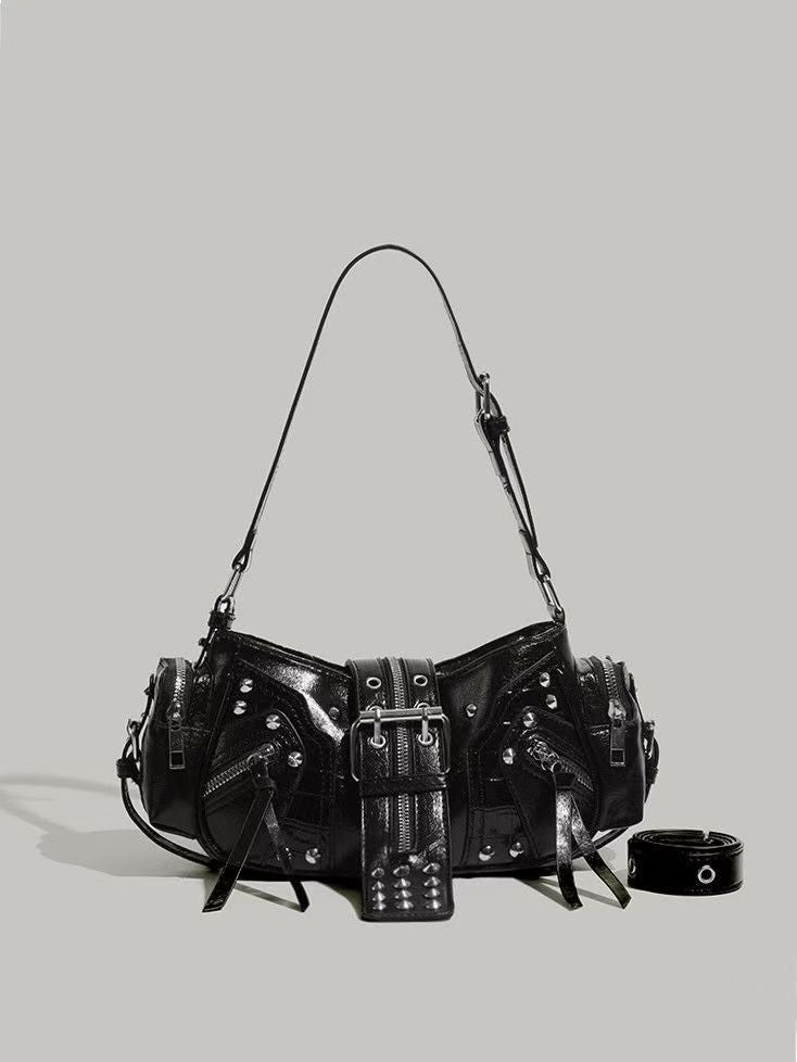 Niche Design Motorcycle Winter Retro Sweet Cool Hot Underarm Women's Shoulder Bag
