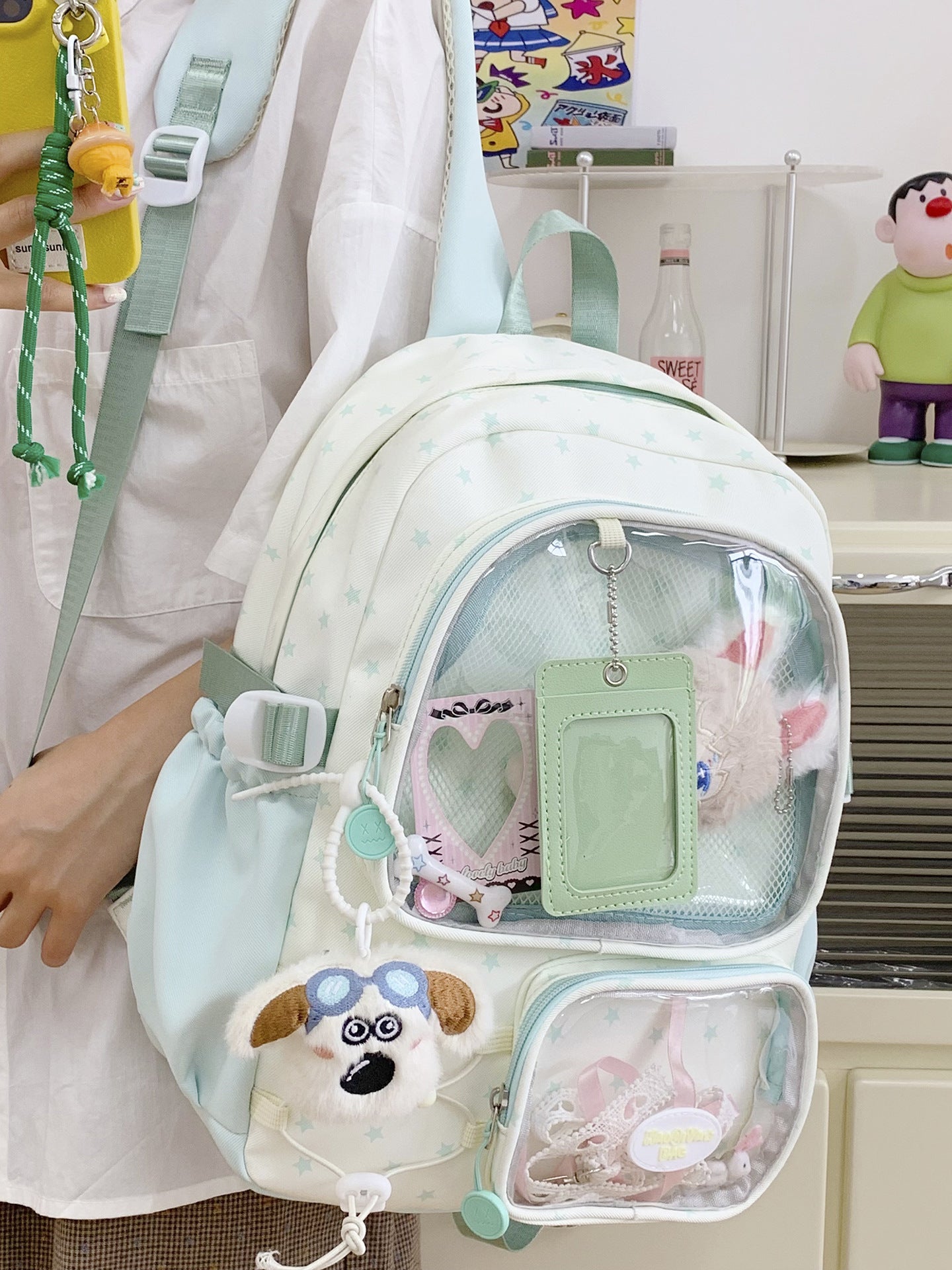 Women's Cartoon Two-dimensional Comic Show Early High Backpacks