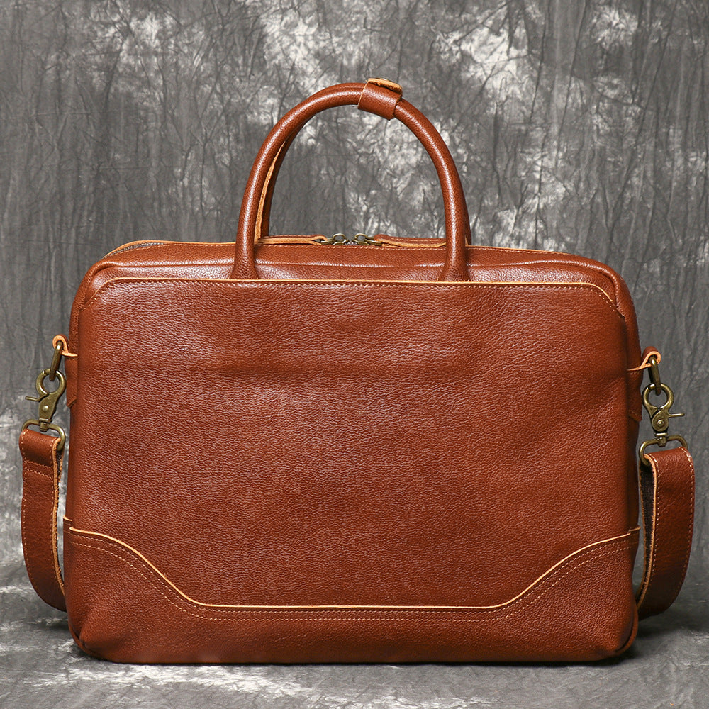 Men's Business Cowhide Large Capacity Computer Men's Handbags