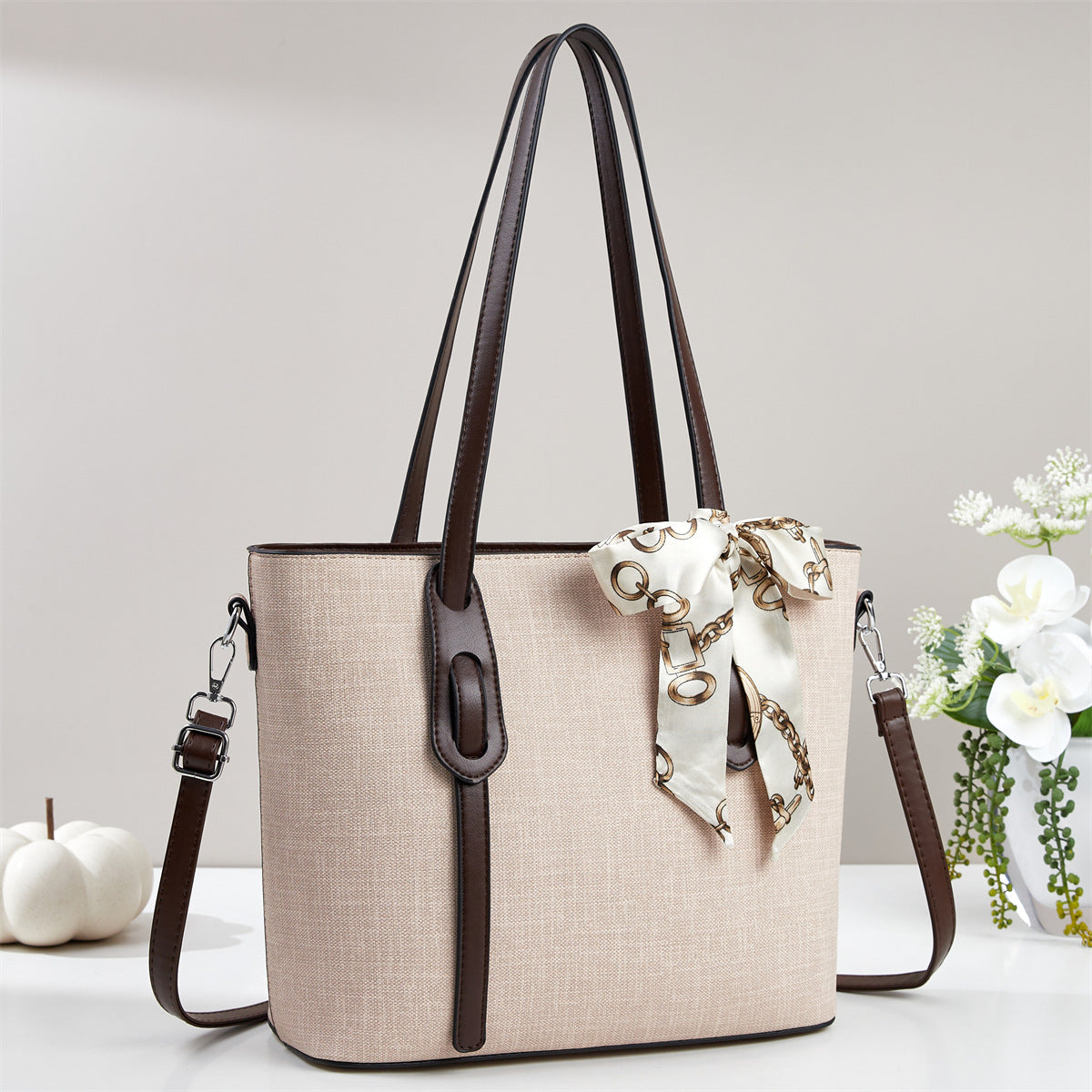 Silk Scarf Decoration Large Capacity Versatile Shoulder Bags