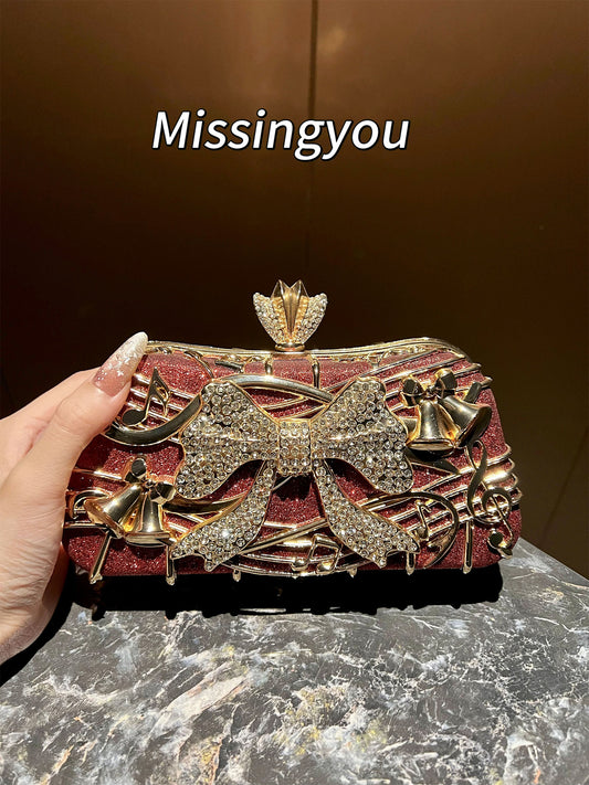 Fashion Banquet Dress Garment Delicate Diamond Clutch Versatile Dinner Bag