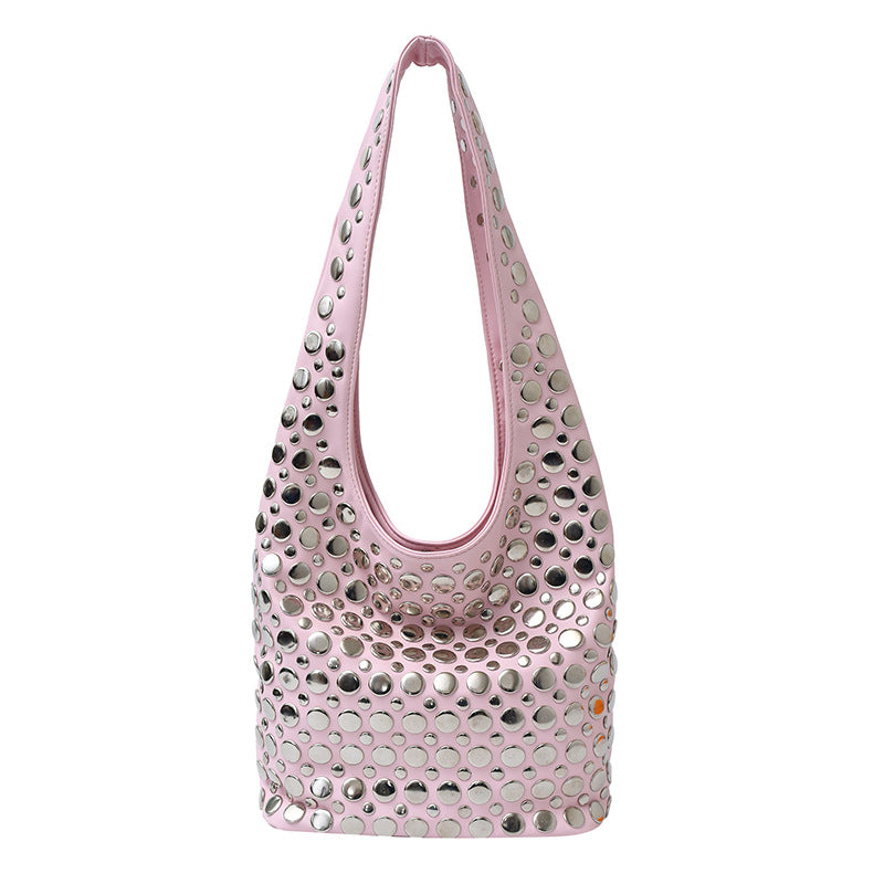 Cool Personality Dot Rivet Underarm Fashion Motorcycle Women's Shoulder Bag