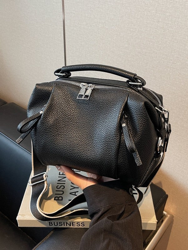 Women's Simple Style Textured Female Korean Women's Messenger Bag