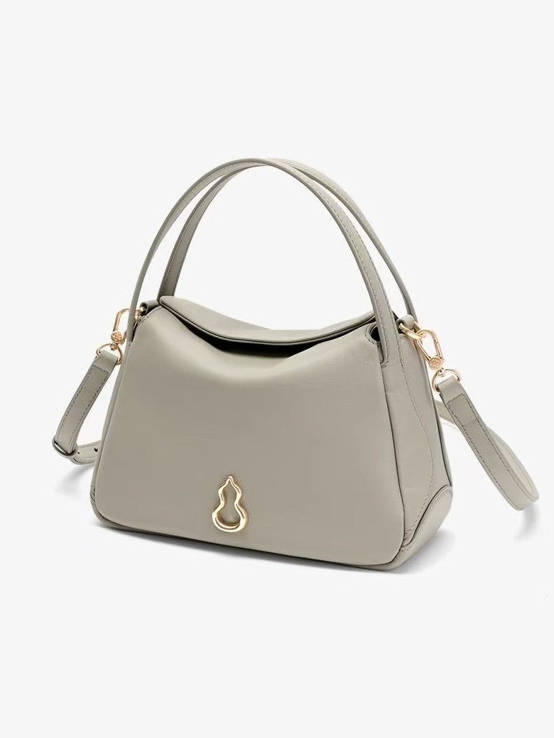 Women's First Layer Cowhide Vegetable Basket Spring Women's Shoulder Bag