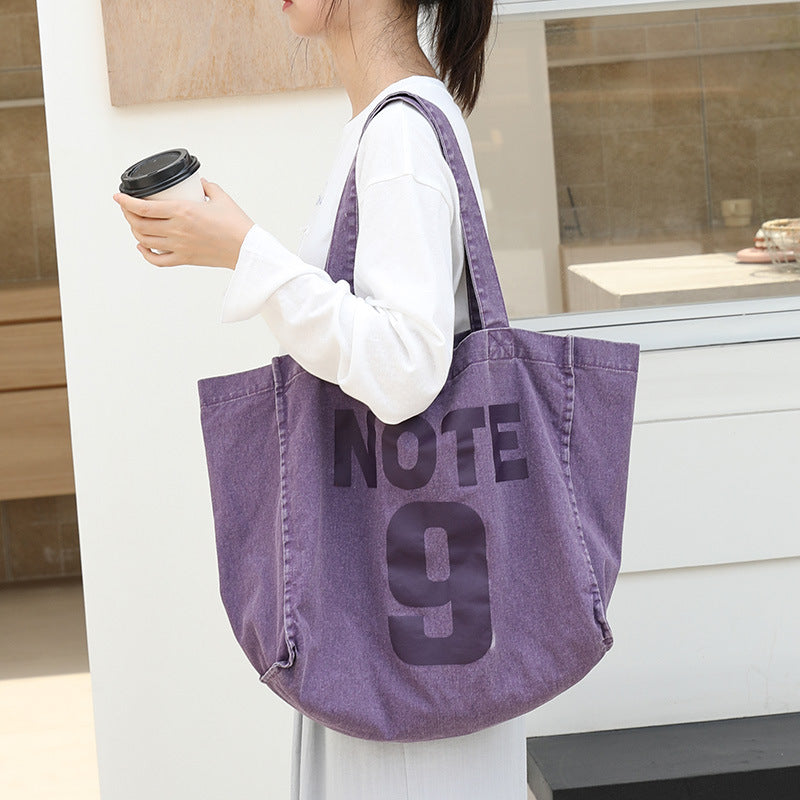 Women's Leisure Artistic Canvas Fashion Letters Printed Women's Shoulder Bag