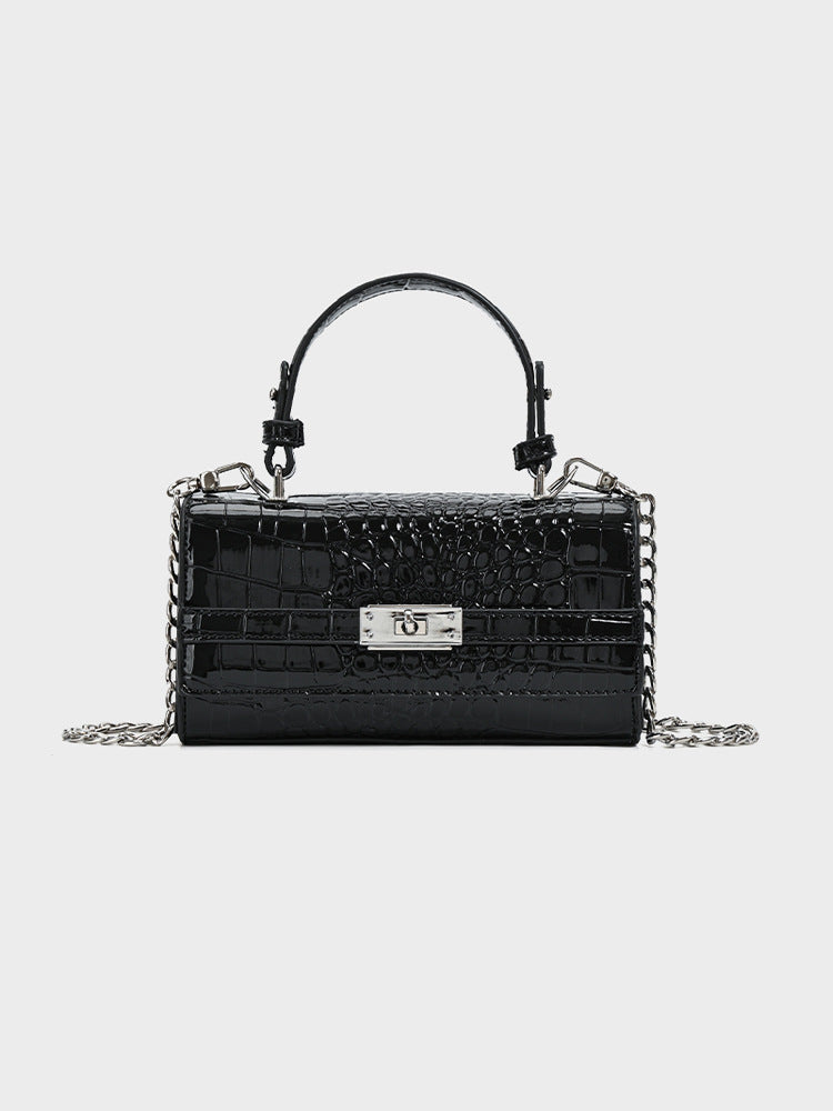 Women's Niche Fashion Kelly Crocodile Pattern Commuter Small Square Bag