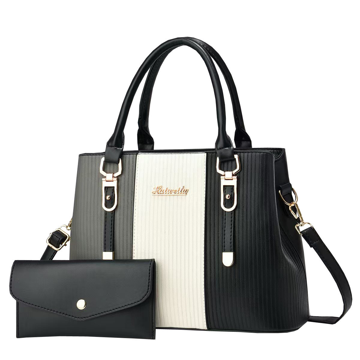 Women's Mother Female Striped Contrast Color Large Women's Handbag
