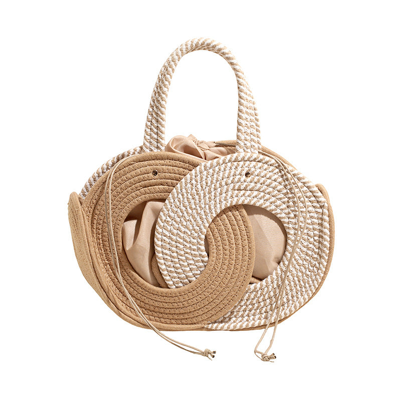 Women's Seaside Vacation Style Single Large Capacity Contrast Color Bags