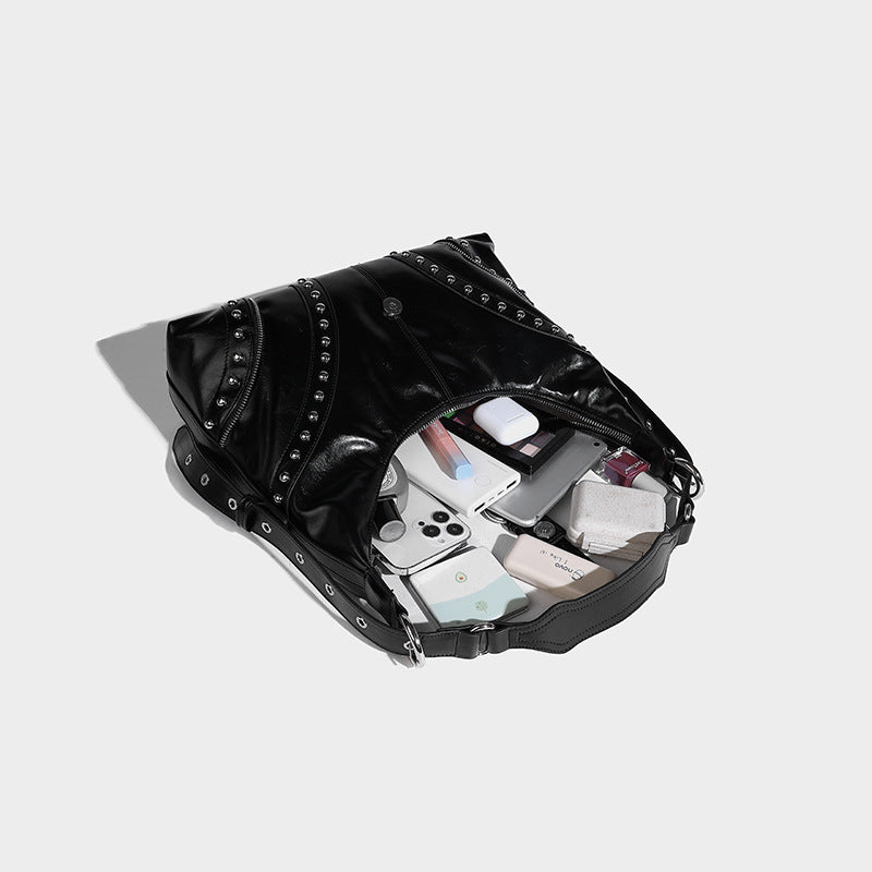 Rivet Motorcycle Female Design Sweet Spicy Style One Women's Shoulder Bag