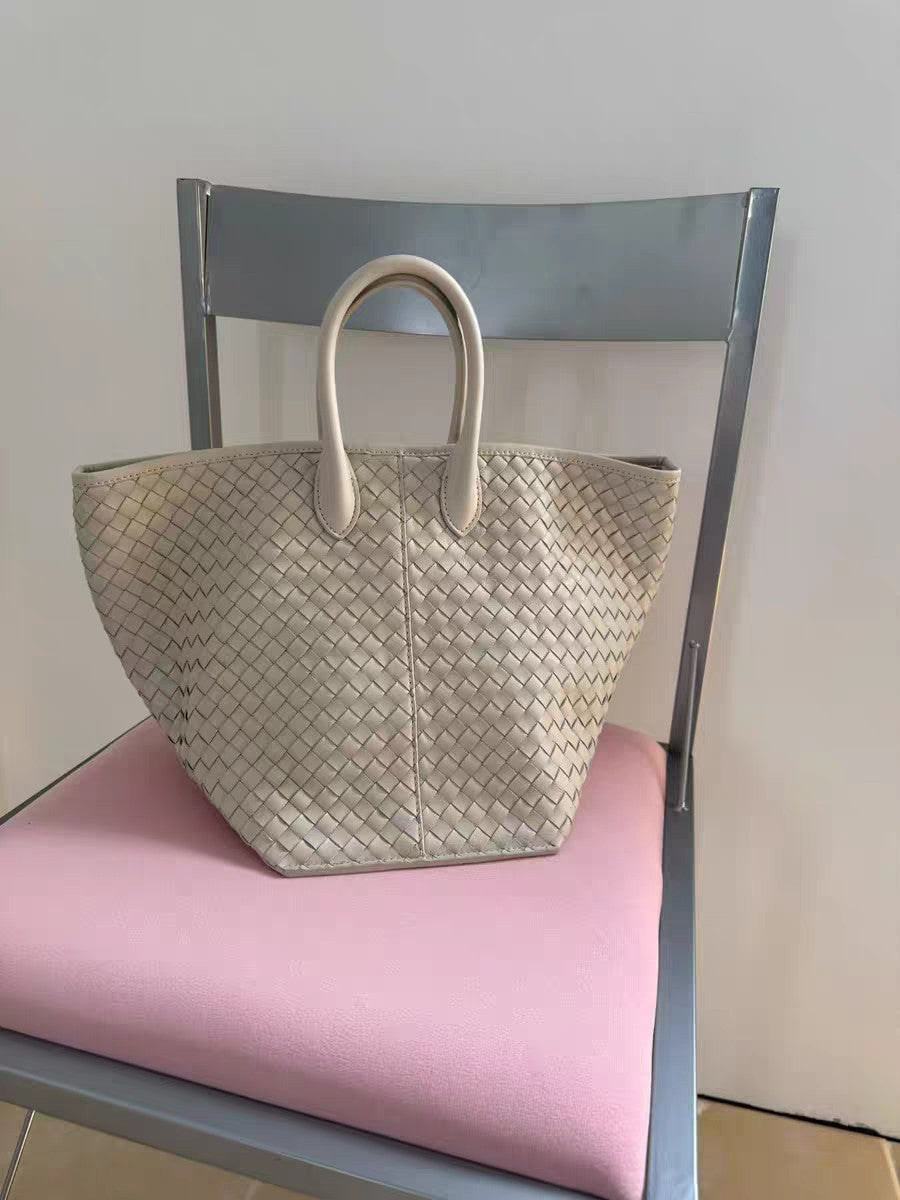 Leather High-grade French Style Vacation Genuine Wings Large Tote Bag