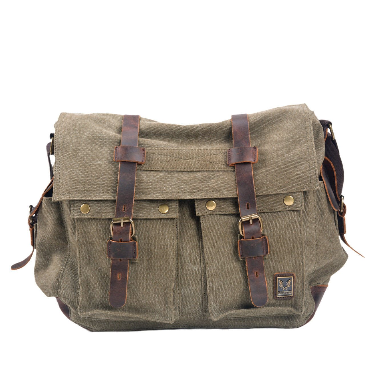 Comfortable Retro Canvas Leather Outdoors Commute Men's Shoulder Bag