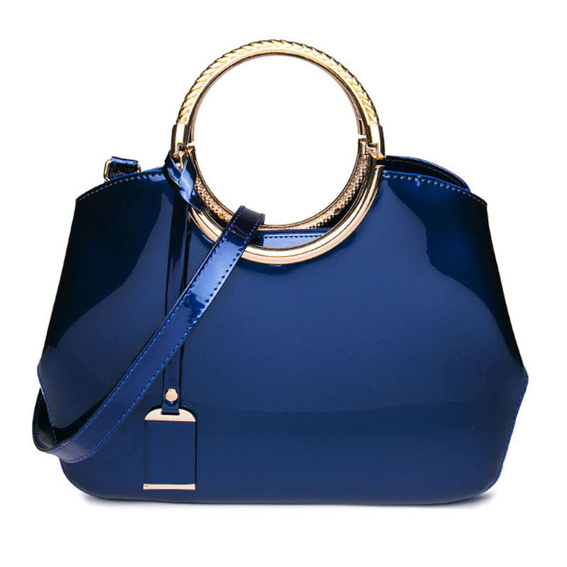 Women's Trendy Shiny Patent Leather Hanging Portable Women's Handbag
