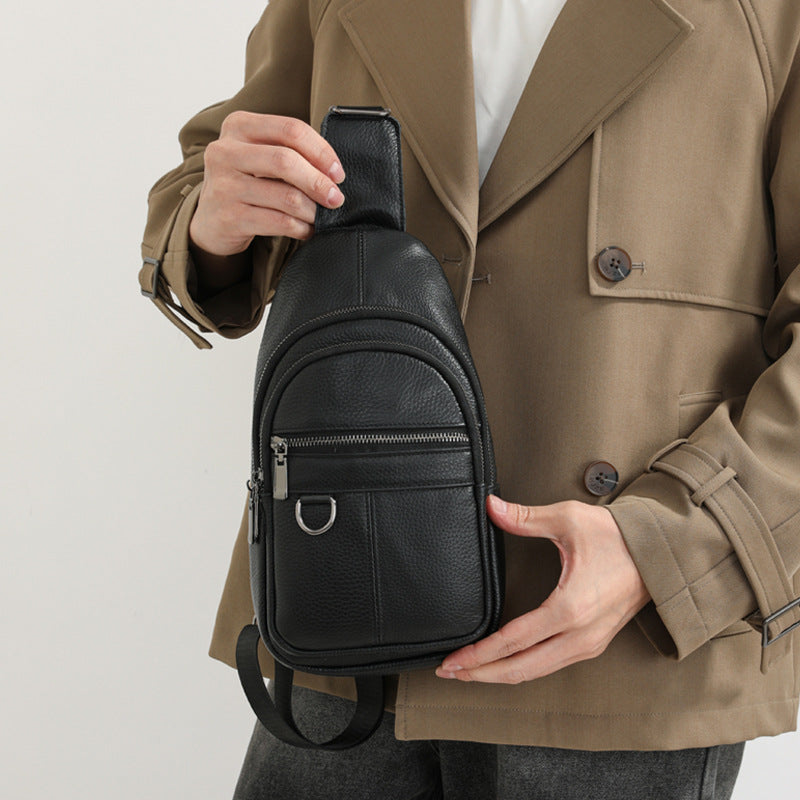 Men's Leather Business Leisure Large Capacity Portable Bags