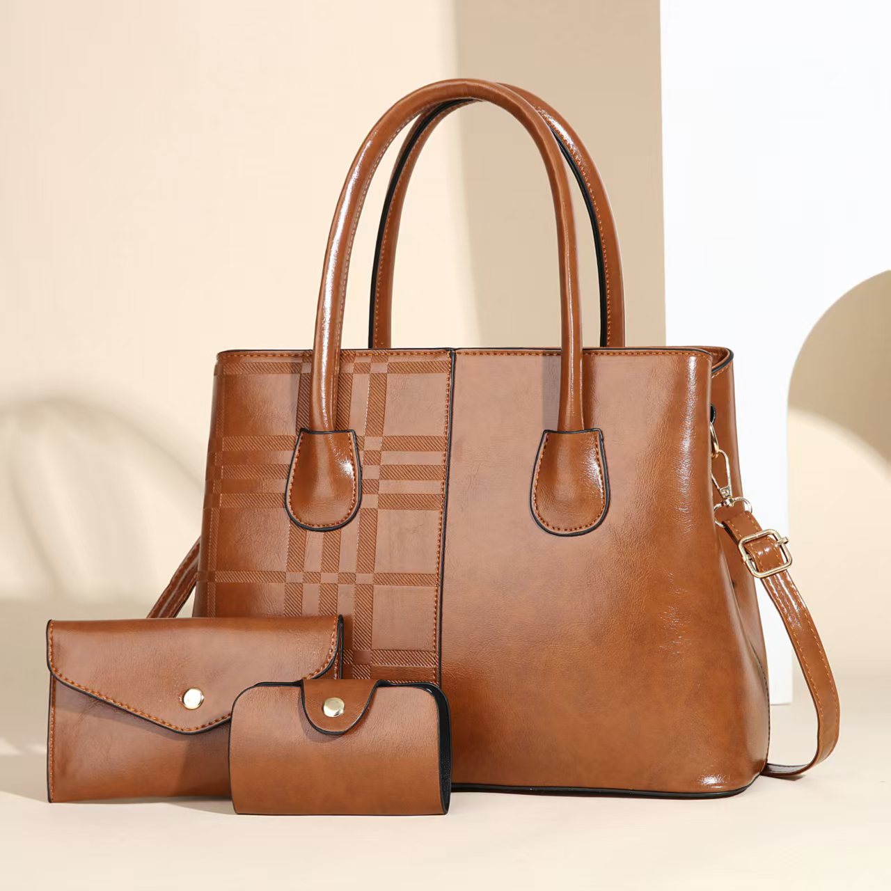 Women's Large Capacity Portable Fashion Striped Women's Shoulder Bag