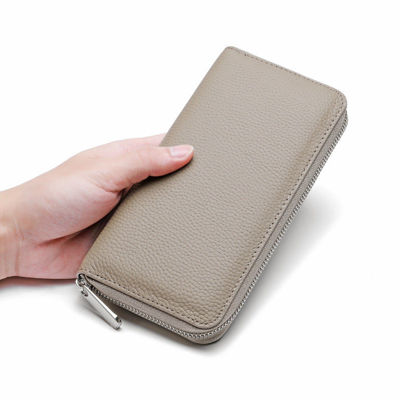 Women's & Men's Genuine Leather Long Cowhide Clutch Men's Wallet