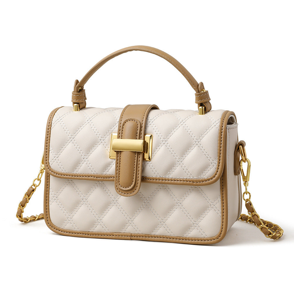 Women's Popular Spring Fashion Elegant Rhombus Chain Small Square Bag