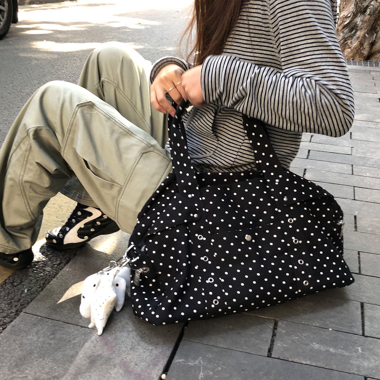 Polka Dot Commuter Love Light Asia Niche Large Women's Shoulder Bag