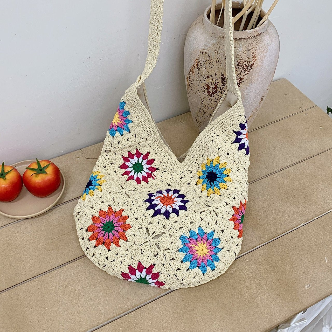 Women's Summer Hand-woven Fashionable Knitted Commuter Versatile Large Women's Shoulder Bag