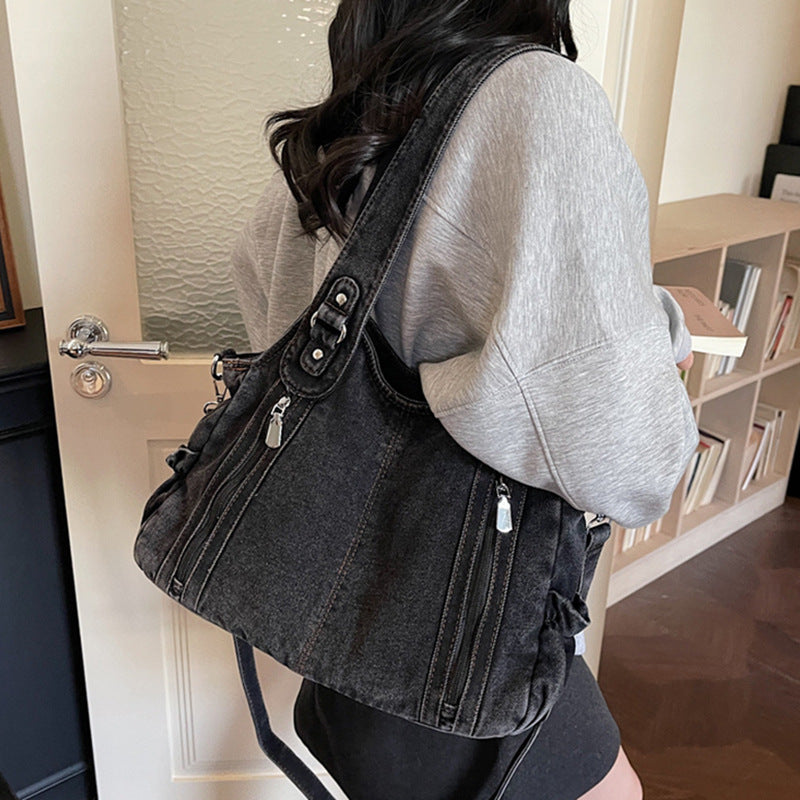 Denim Female Commuter Retro Class Western Women's Shoulder Bag