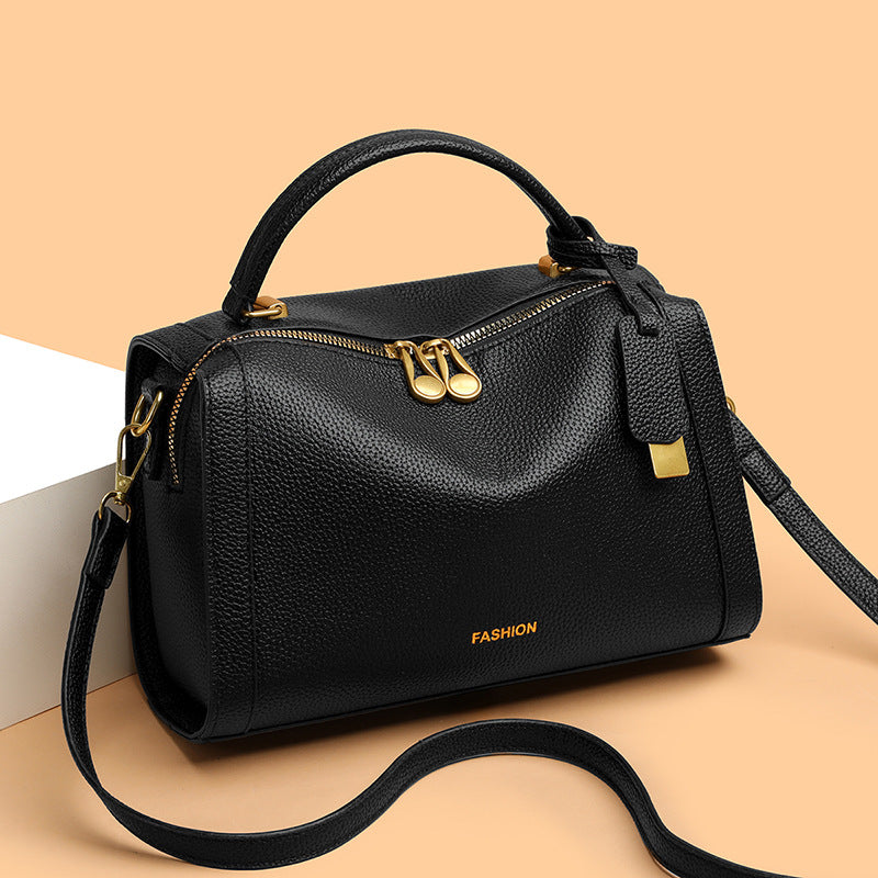 Women's Genuine Leather Boston Practical High-grade Fashionable Hand Holding Bags