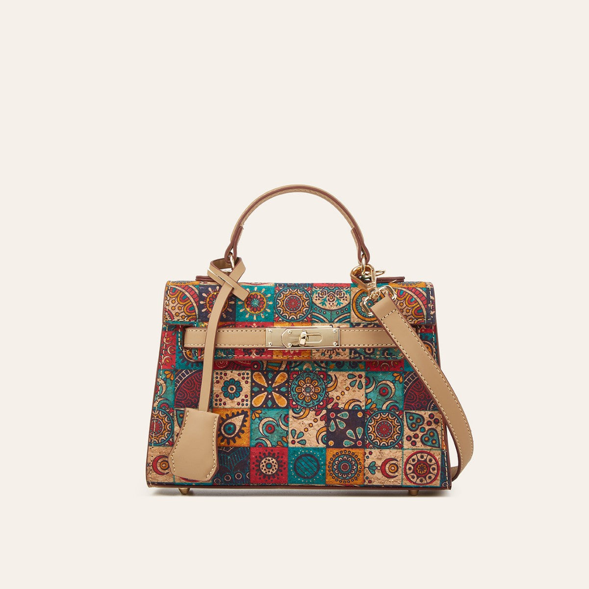 Women's Ethnic Print Cork Bark Advanced Fashion Bags