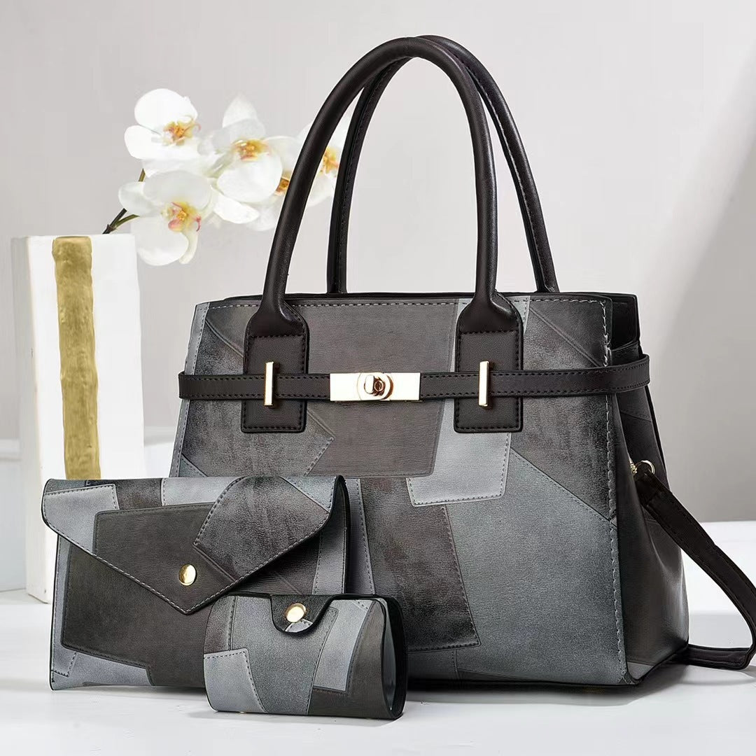 Women's Commuter Portable Large Capacity Trendy Fashion Three-piece Bags