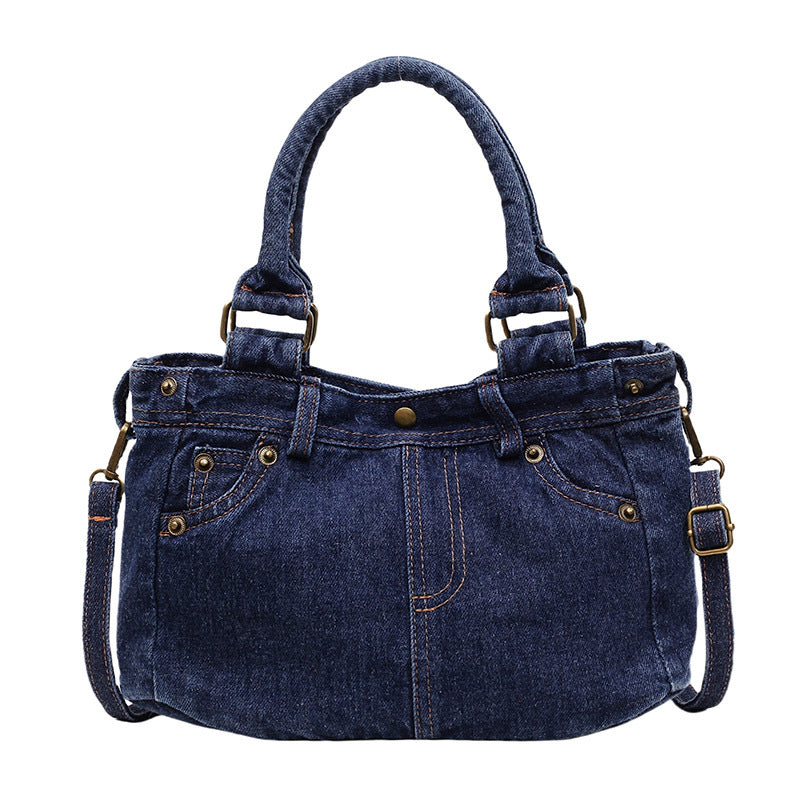 Women's Fashion Retro Jean Large Capacity Totes College Women's Messenger Bag