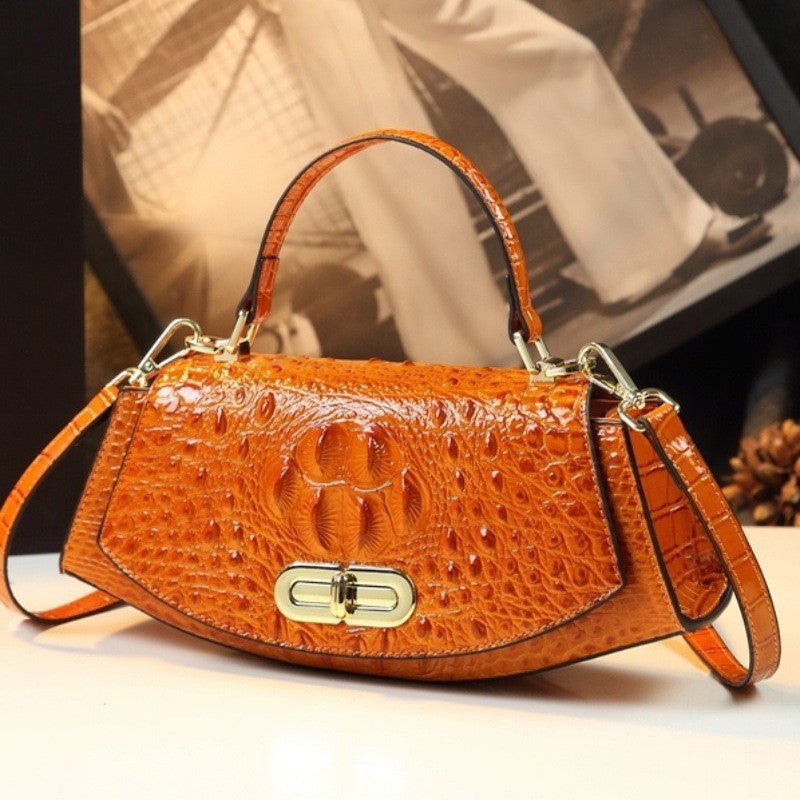 Women's Gold Ingot Mother Alligator Print Bags
