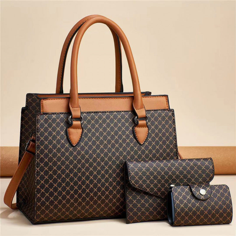 Three-piece Fashion Large Capacity Printing Color Women's Handbag