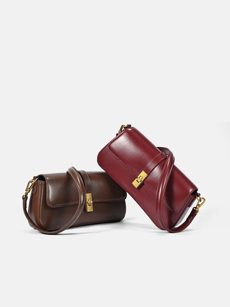 Women's Niche Baguette High-grade Underarm Genuine Leather Women's Messenger Bag