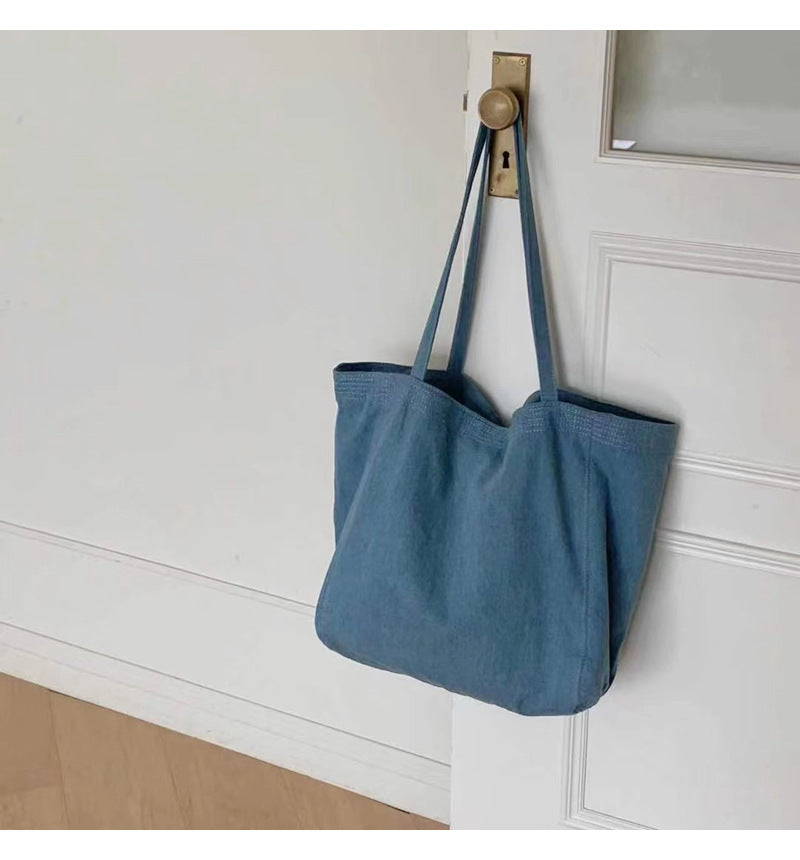 Women's Korean Simple Canvas Commute Fashion Shopping Shoulder Bags