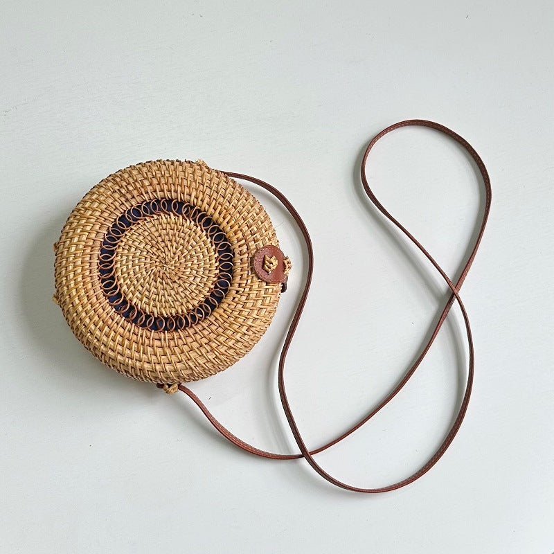 Women's Vietnam Autumn Rattan Woven Round Straw Simple Women's Messenger Bag
