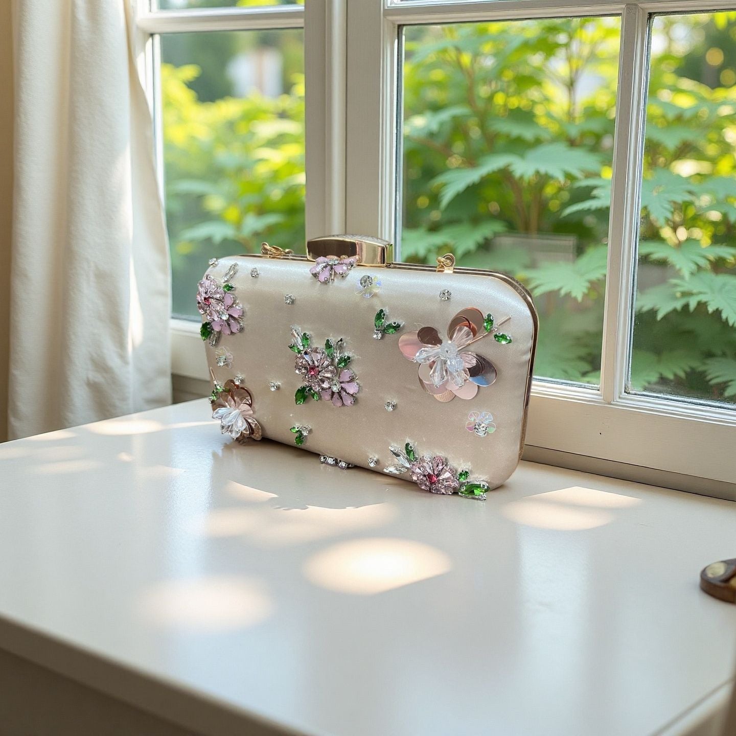 Colored Diamond Flower Wedding Party Sweet Fresh Dinner Bag