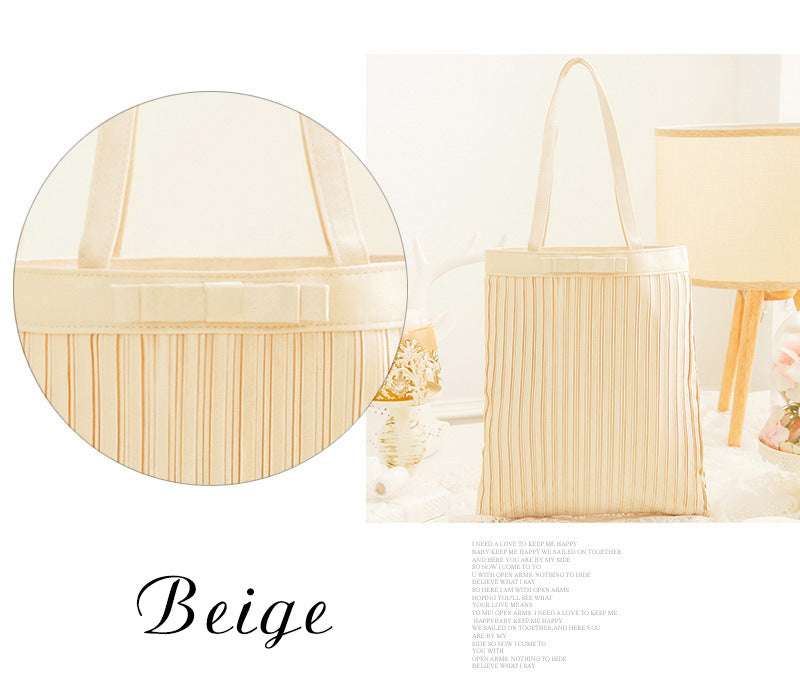 Women's Satin Surface Single Large Capacity Striped Bags