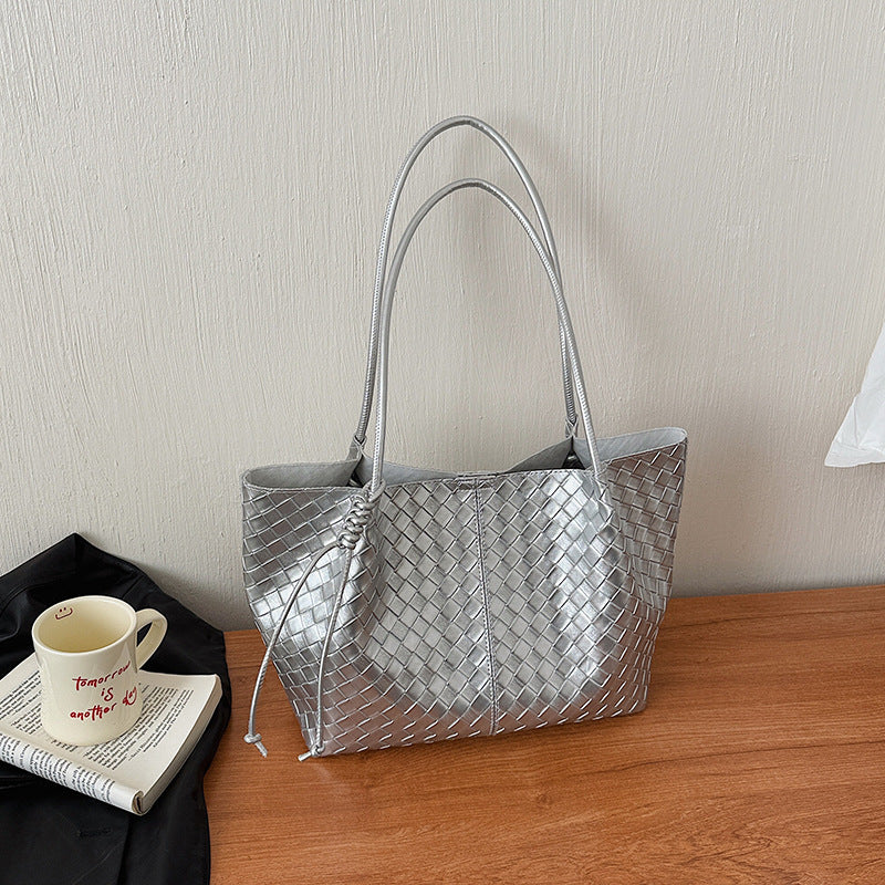 Women's Summer Popular Woven Pattern Fashion Commuter Tote Bag