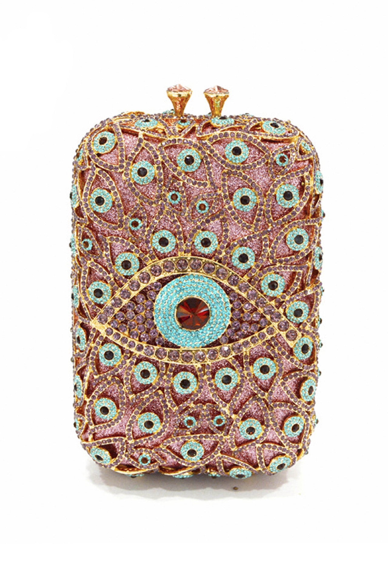 Women's Eye Diamond Banquet Dress Steamed Crystal Bun Hollow Metal Bags