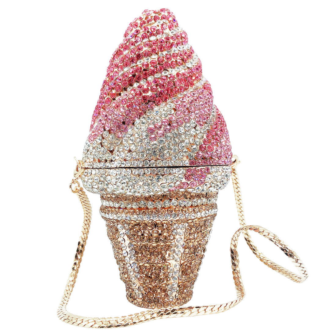 Women's Ice Cream Diamond Banquet Rhinestone Clutch Dinner Bag