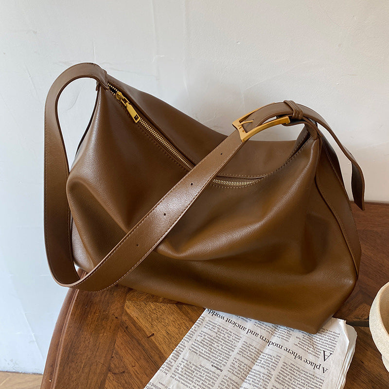 Fashion Retro Solid Color Large Capacity Women's Messenger Bag