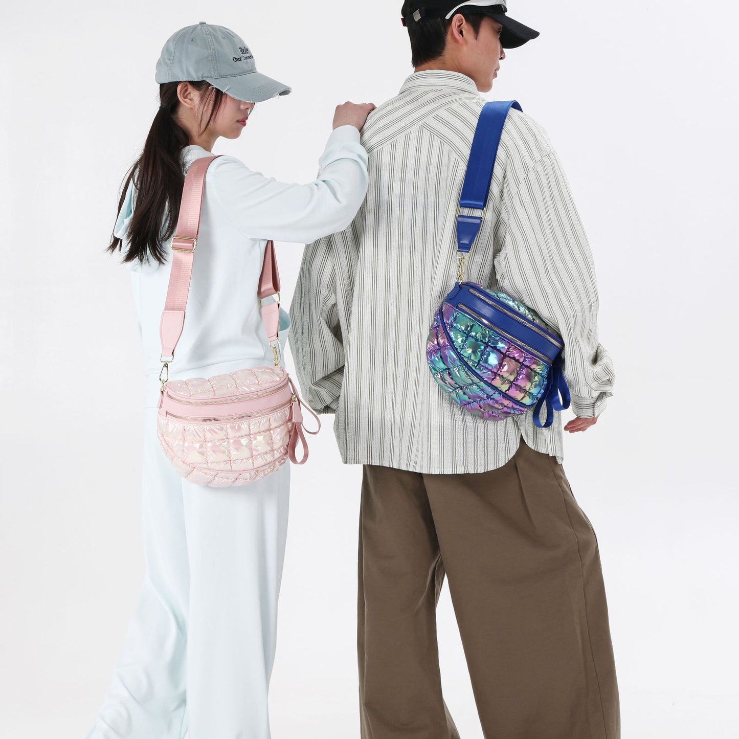 Women's Solid Color Large Capacity Double Zipper Women's Messenger Bag