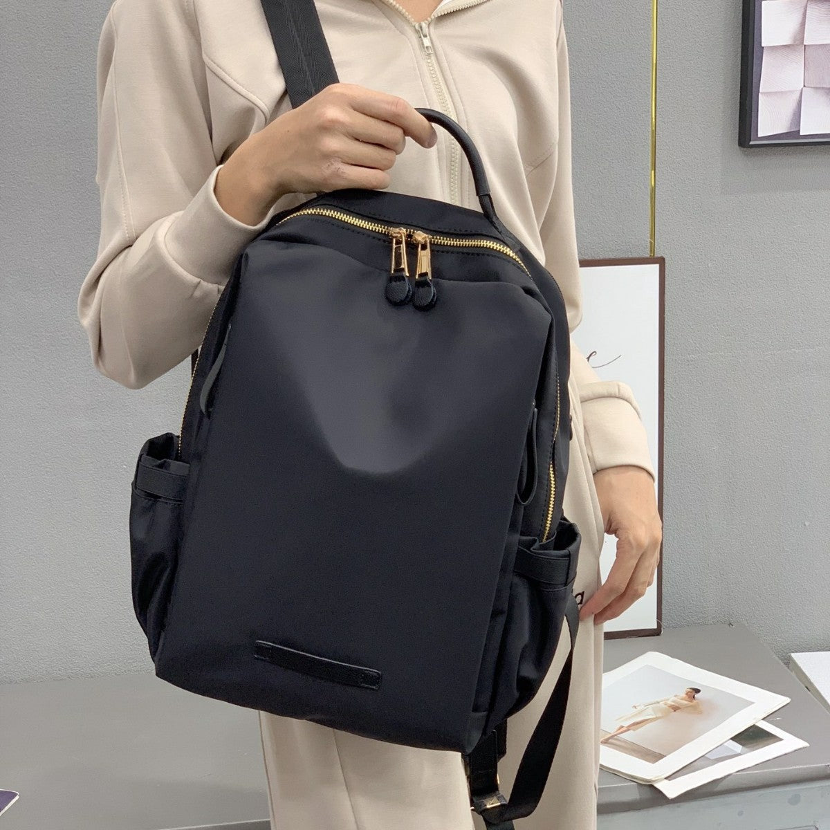 Women's Large Capacity Simple Computer Oxford Cloth With Business Backpack