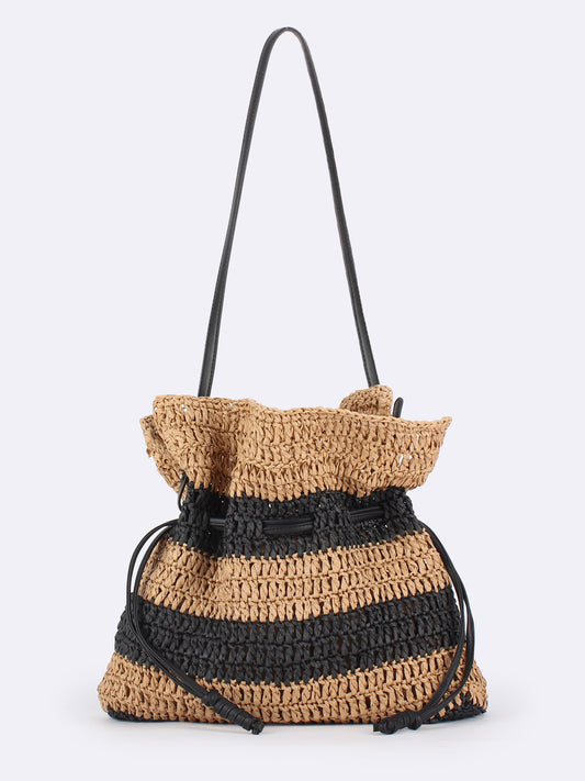 Women's Drawstring Lucky Woven Seaside Vacation Leisure Minority Bags