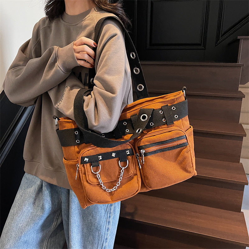 Pretty Women's Corduroy Large Fashion Commuter Women's Messenger Bag